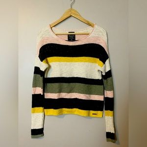 Abercrombie 100% cotton striped long sleeve sweater